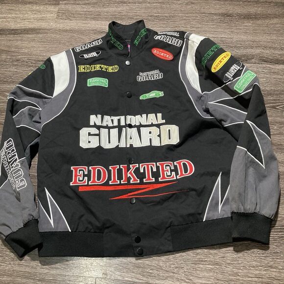 Edikted Other - Nascar Jacket Mens Small Black Edikited Rally Patch Mens Small
